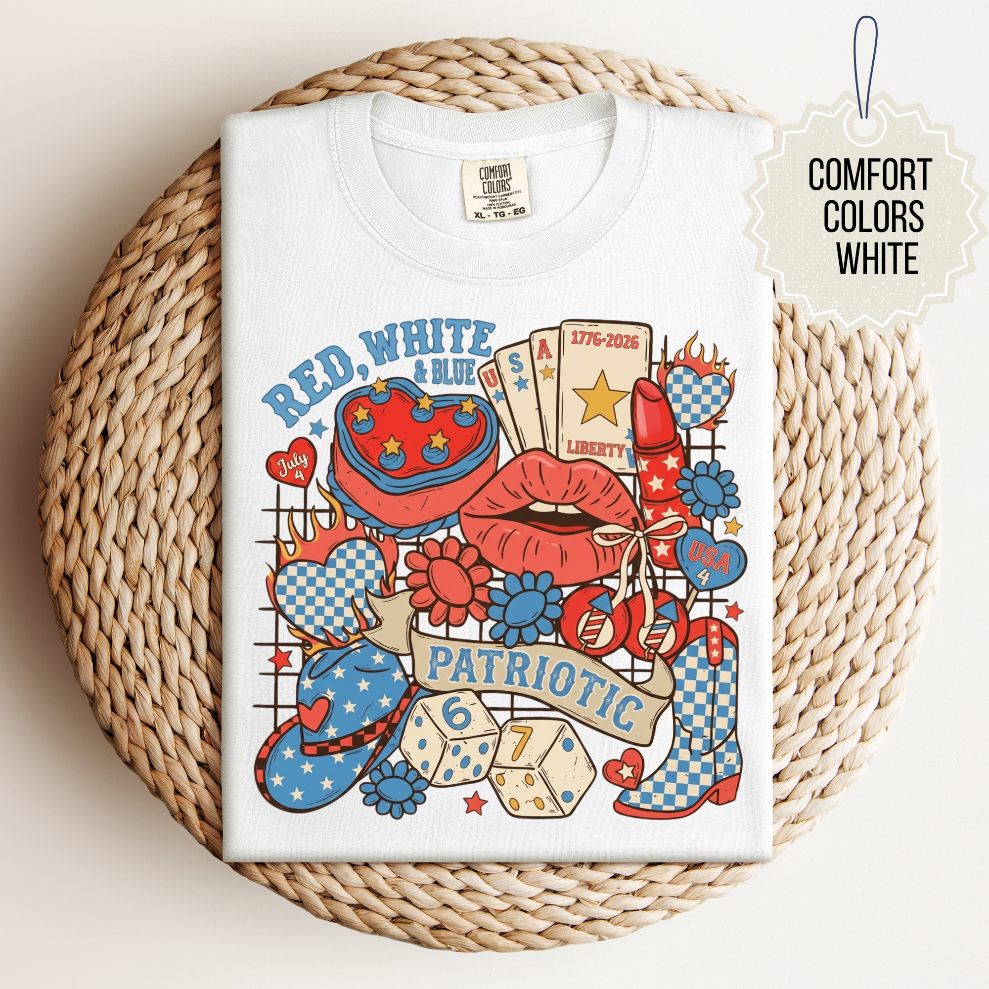 Western Patriotic Collage Tee.