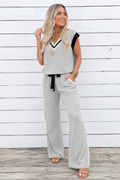 Colorblock Knit Pant Set