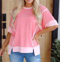 Pink Raw Seam Top
