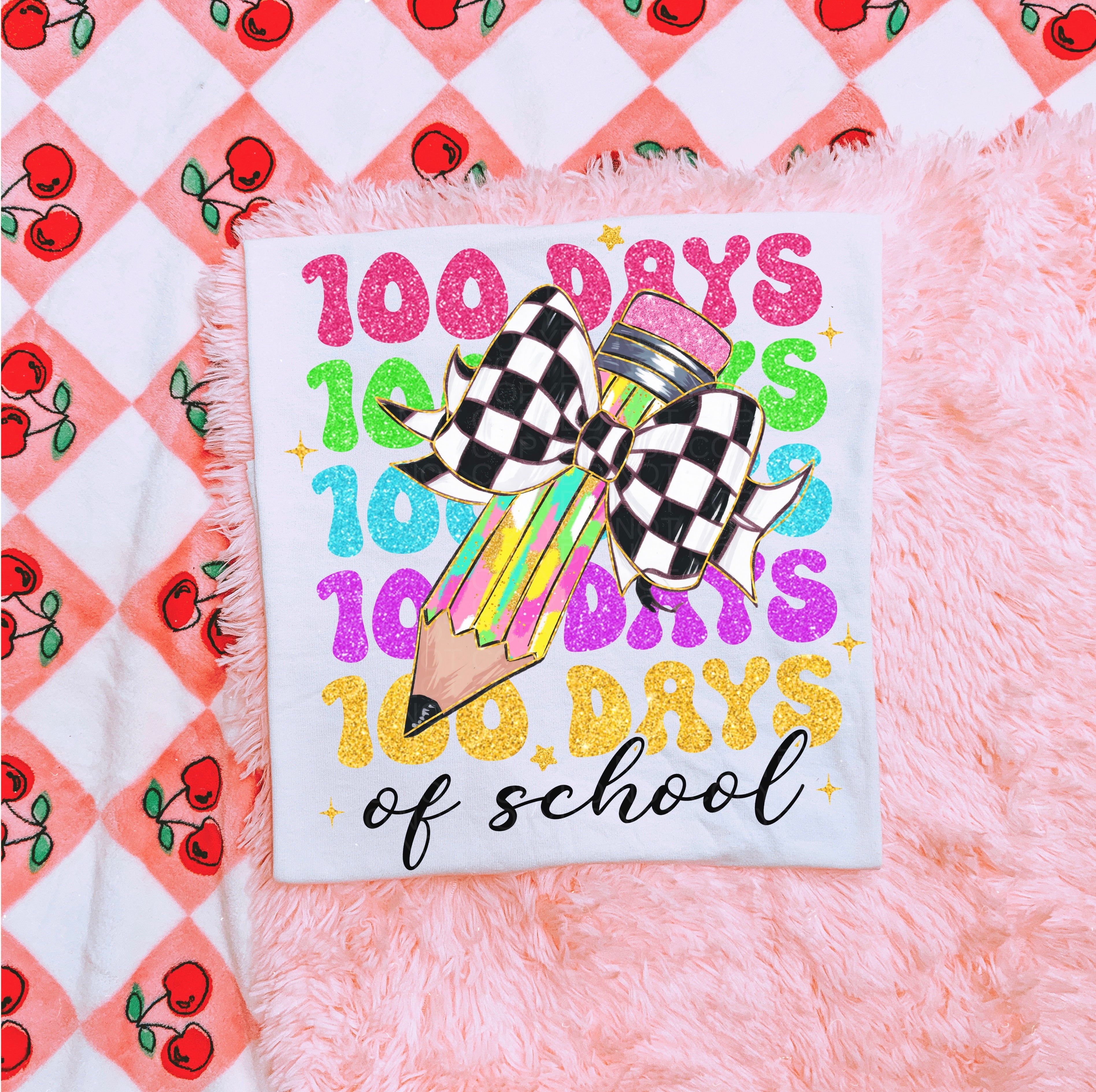 100 Days of School FAUX Glitter - Youth Mutiple Styles