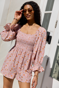 Millie Pink Floral Smocked Top Romper SALE