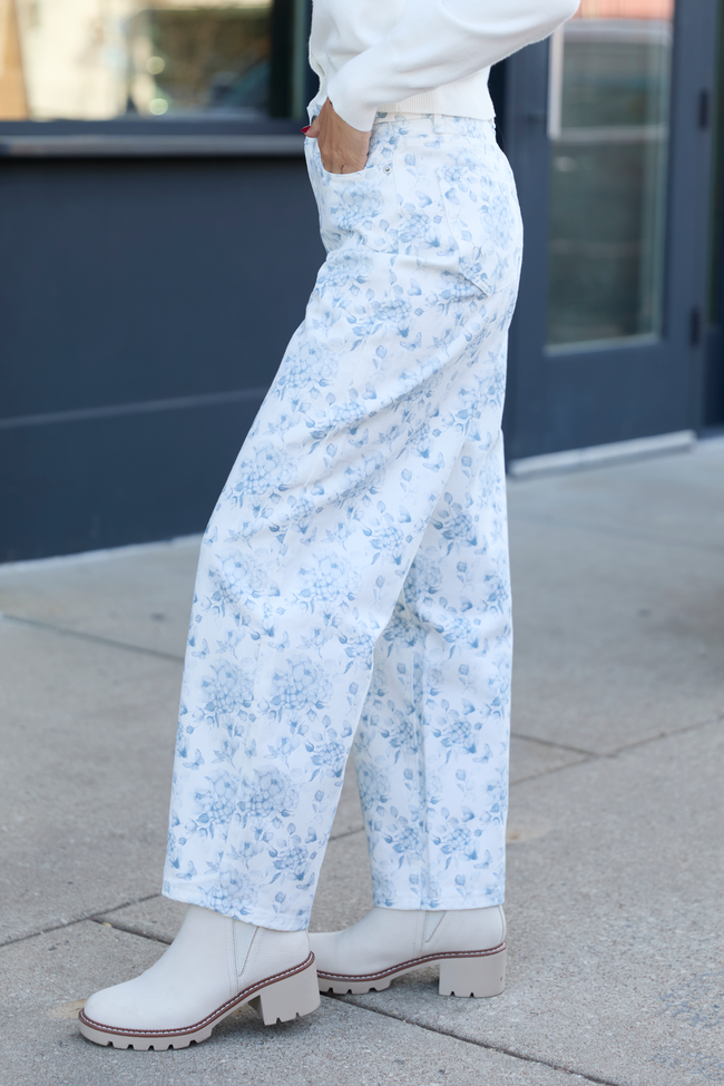 Lennon Floral Barrel Leg Jeans SALE