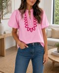 Pink Embroidered Blouse