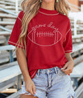 Red Rhinestone Game Day Top