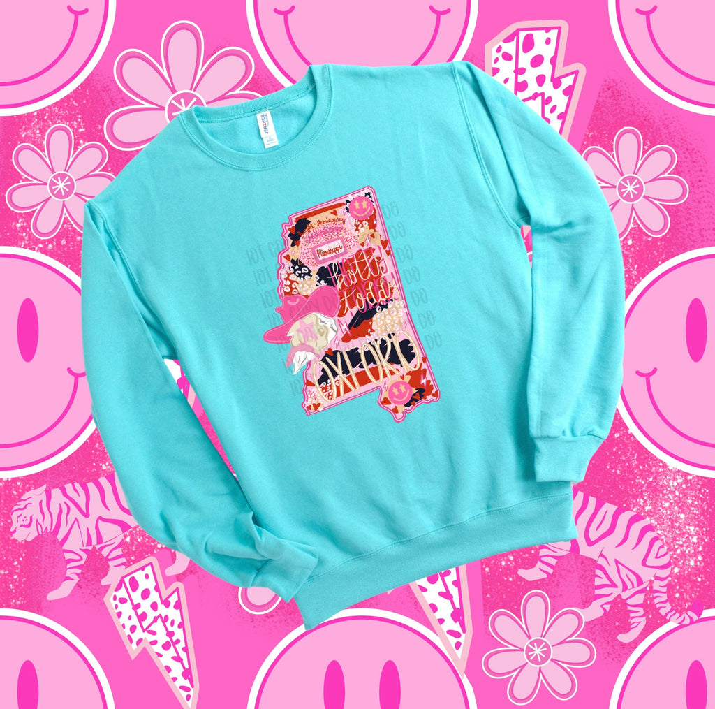 Preppy State Sweatshirt - Turquoise