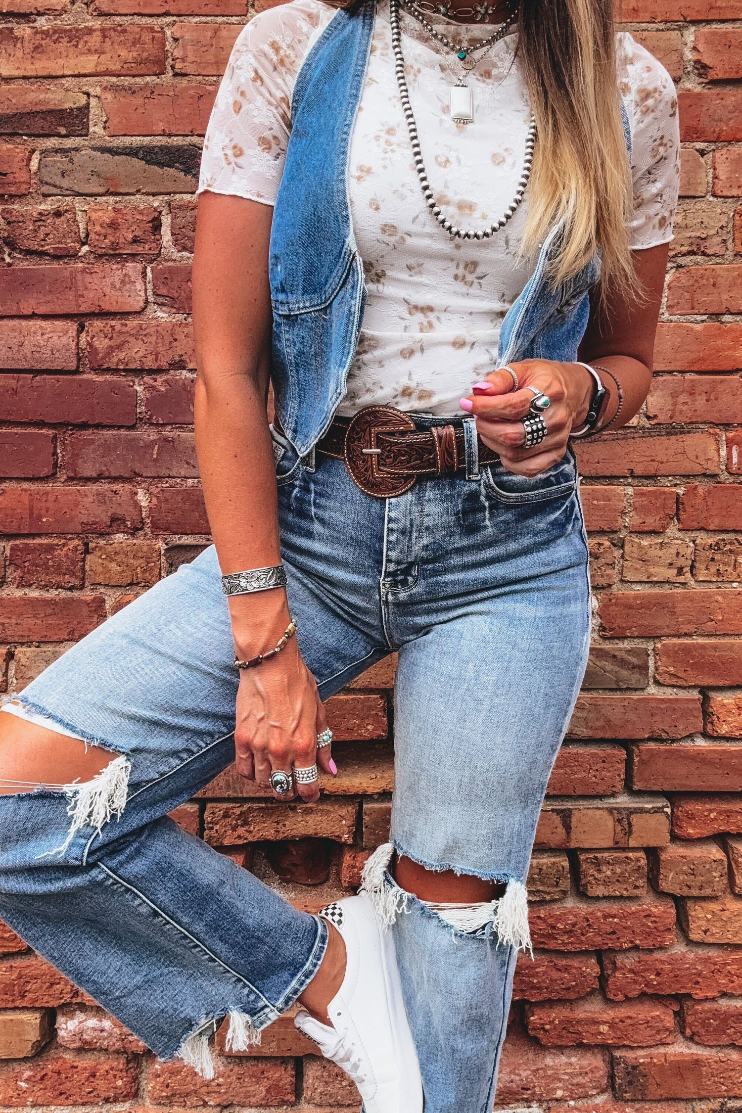 Floral Mesh Mock Neck Short Sleeve Top