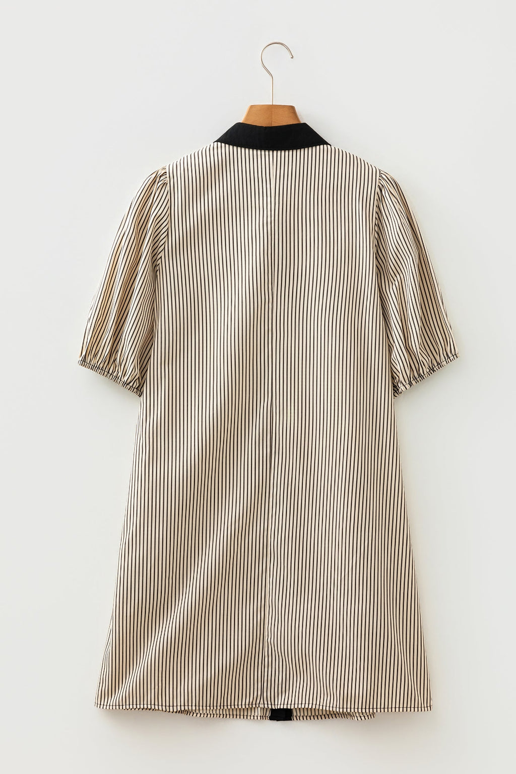 Stripe Patchwork Chest Pocket Mini Shirt Dress
