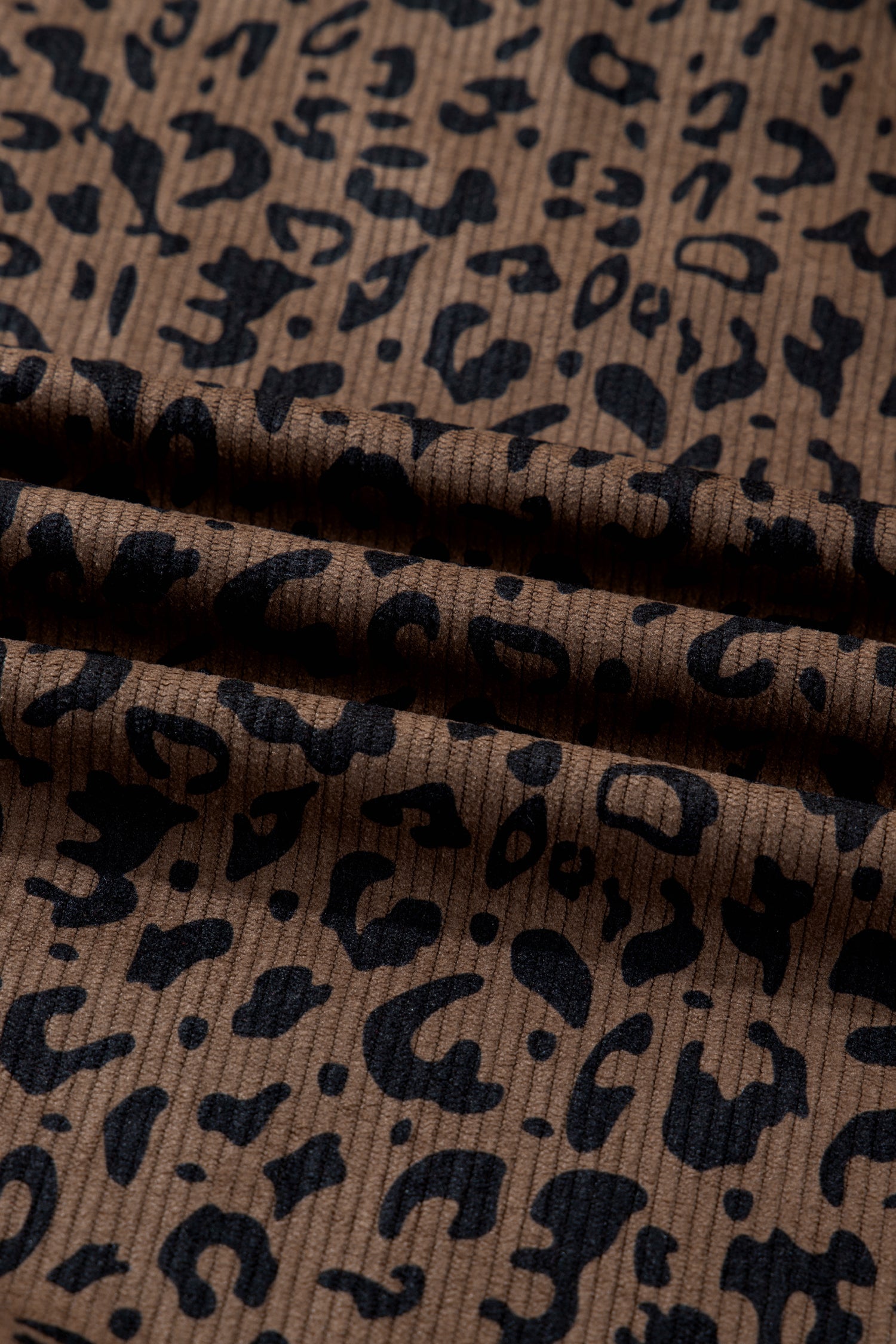 Leopard Corduroy Quarter-Zip Sweatshirt