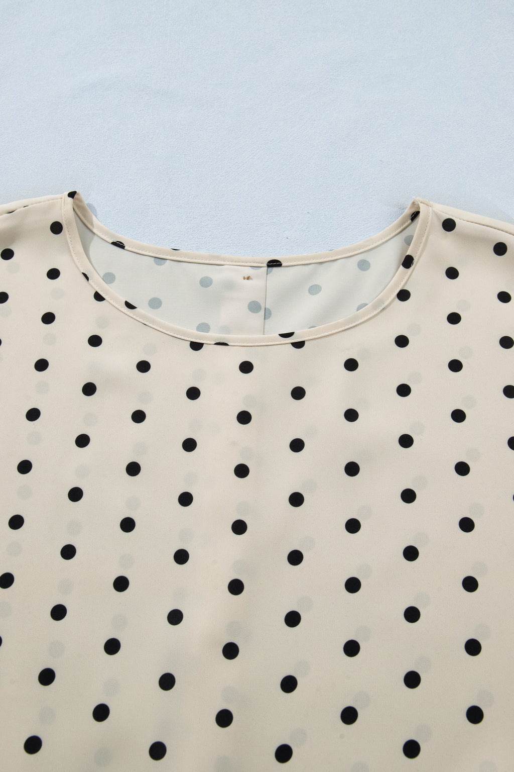 Plus Size Polka Dot Button Back Babydoll Blouse