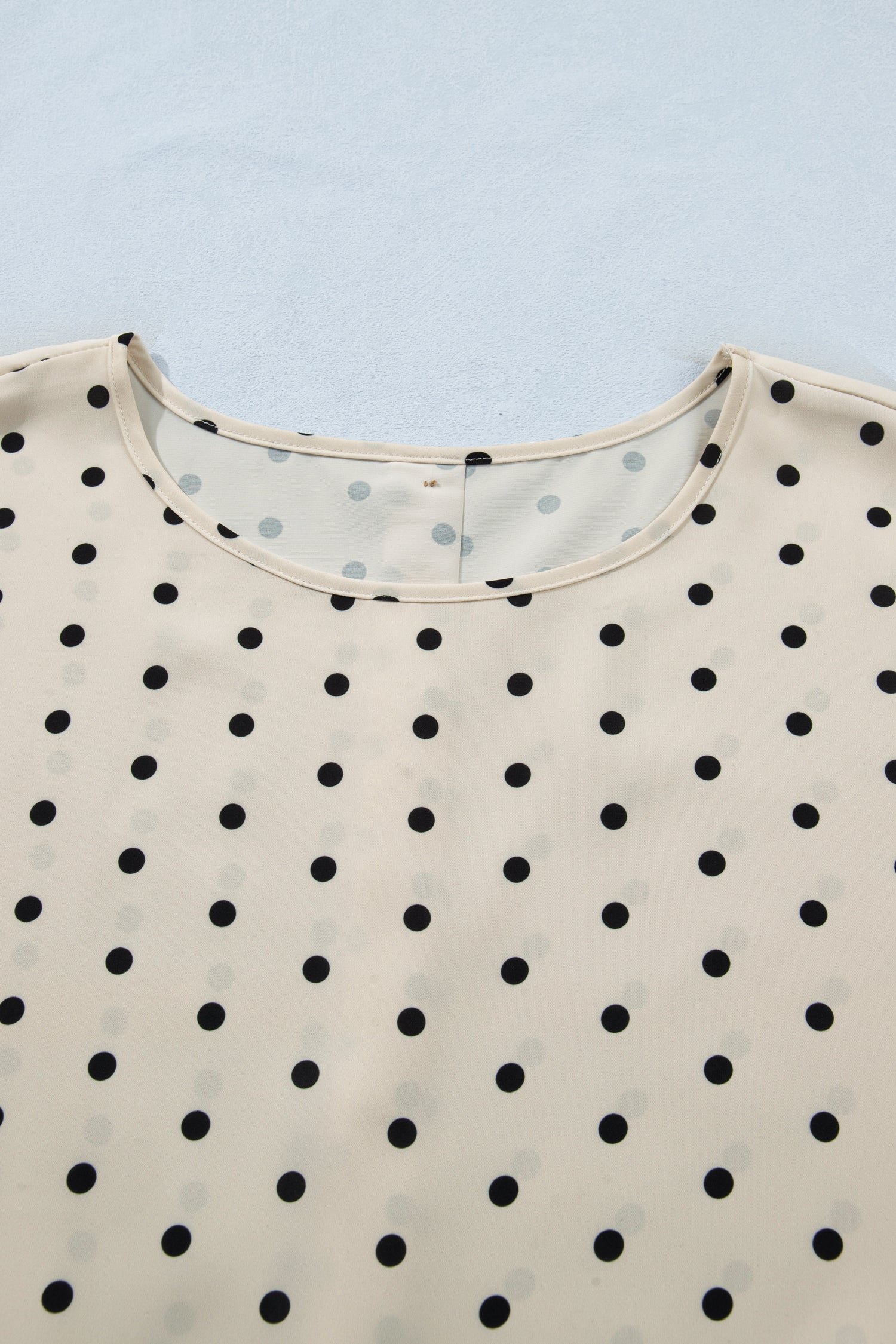 Plus Size Polka Dot Button Back Babydoll Blouse