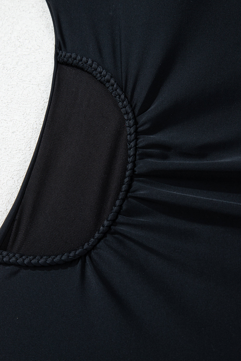 Asymmetric Ruffle Shoulder One Piece Swimsuit