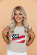 Americana USA Flag Sleeveless Knit Sweater