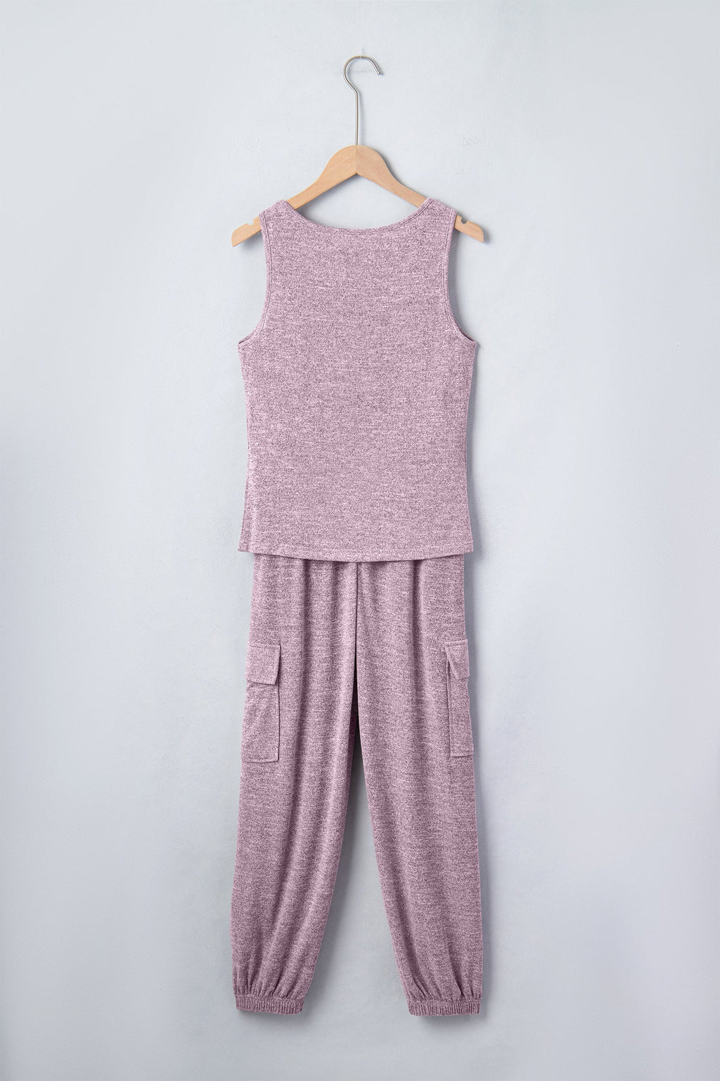 Solid Tank Top & Drawstring Jogger Pants Set