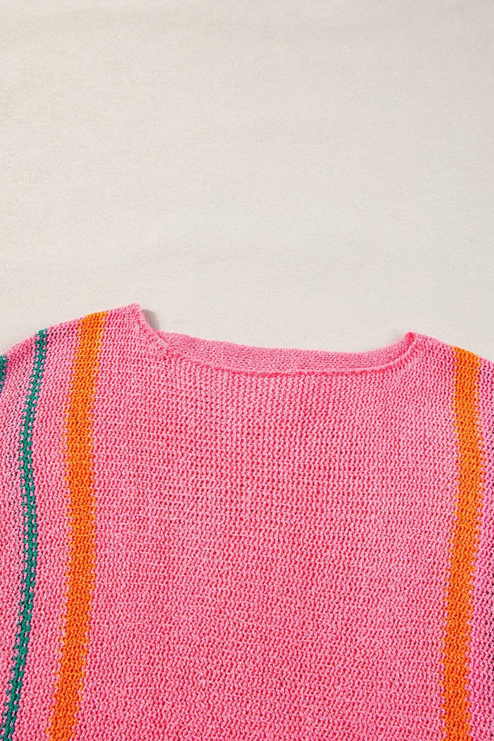 Stripe Wide Sleeve Knitted Sweater