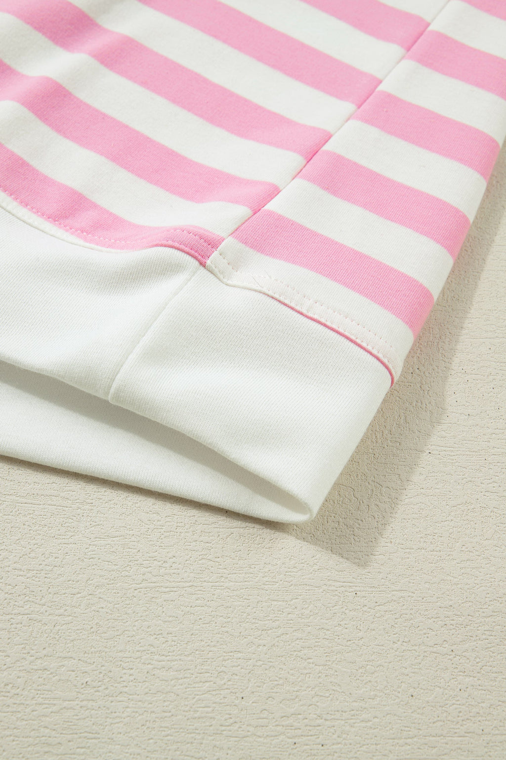 Stripe Collar V-Neck Ruffle Short Sleeve Blouse