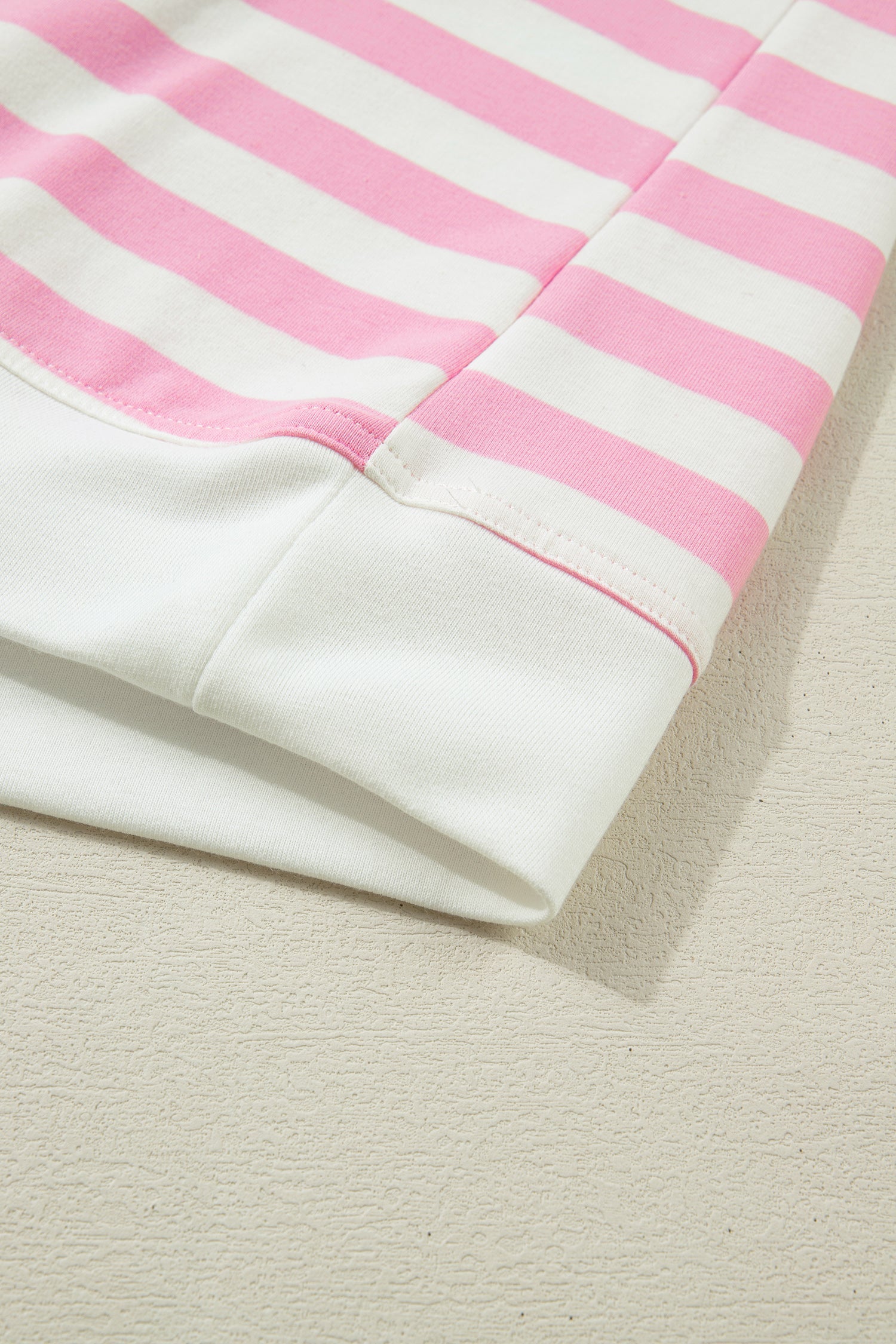 Stripe Collar V-Neck Ruffle Short Sleeve Blouse
