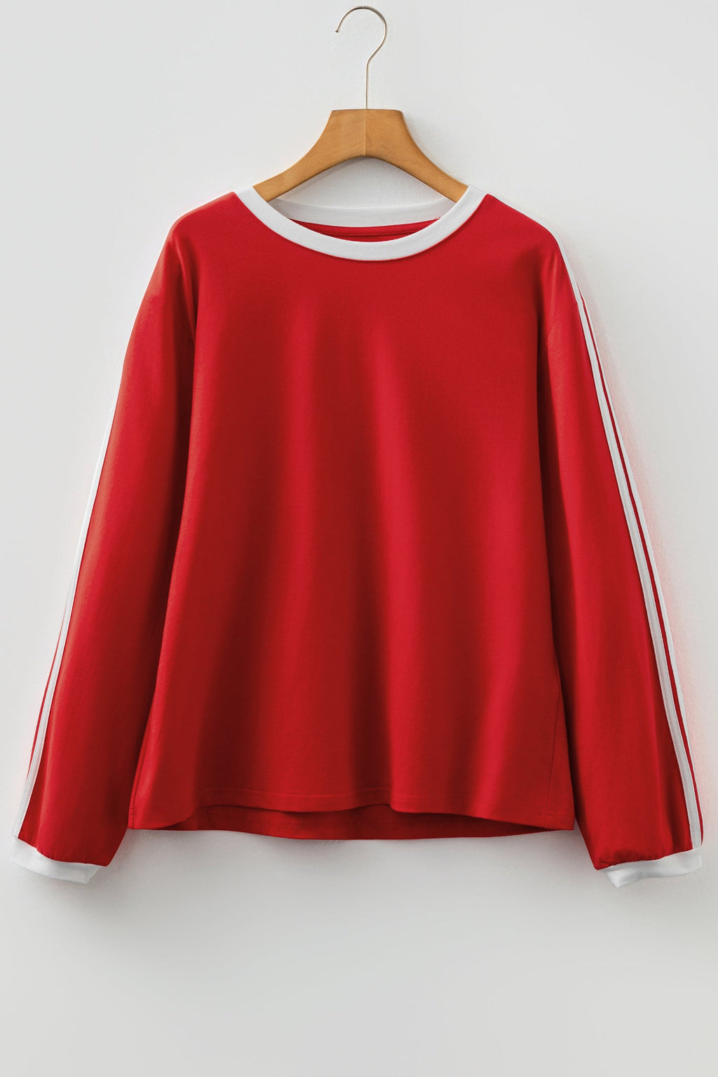 Varsity Stripe Crew Neck Long Sleeve Top