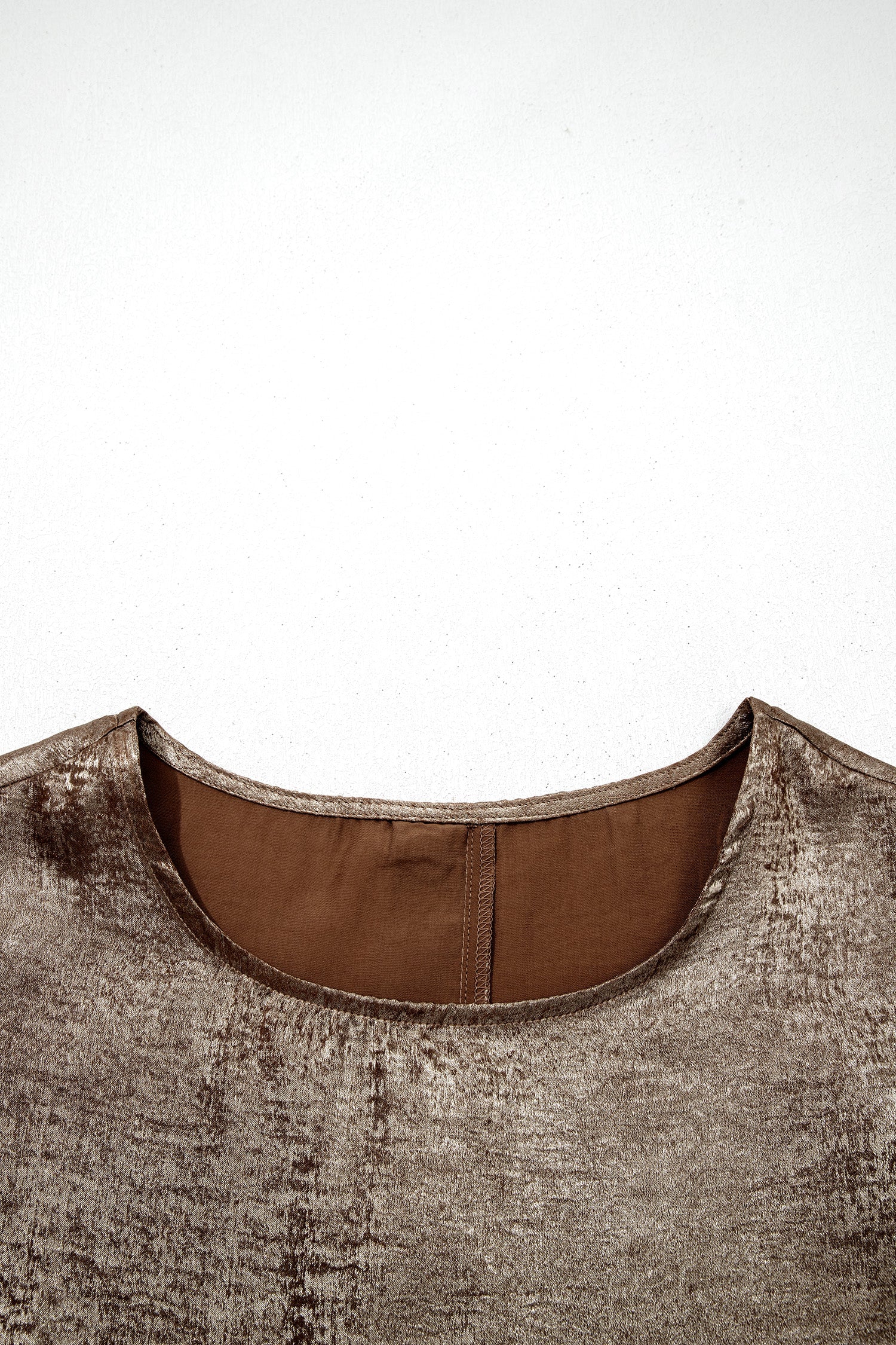 Metallic Ruffle Trim Sleeveless Round Neck Top