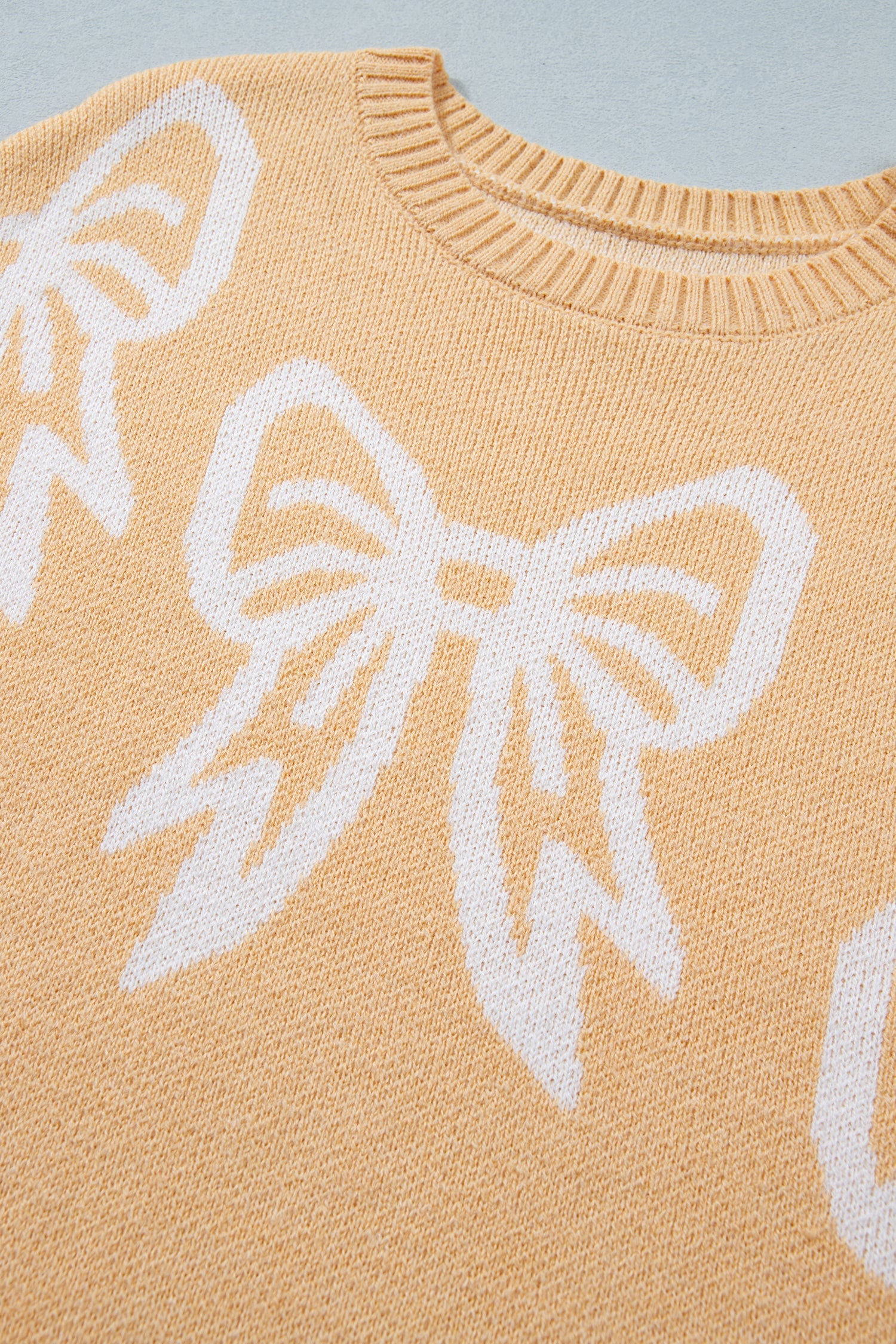 Bow Drop Shoulder Long Sleeve Sweater
