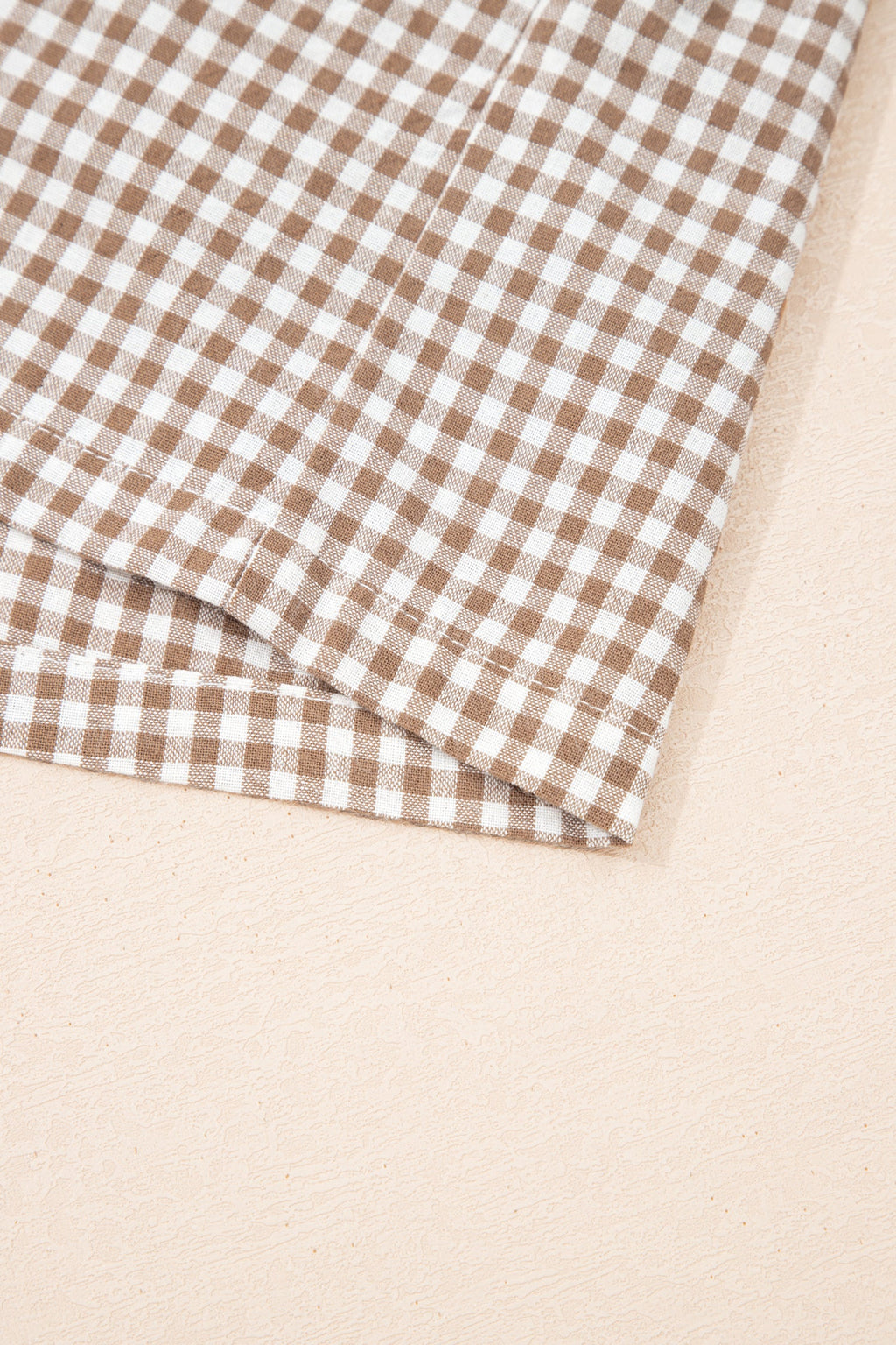 Plus Size Gingham Plaid Ruffle Contrast Trim Shorts
