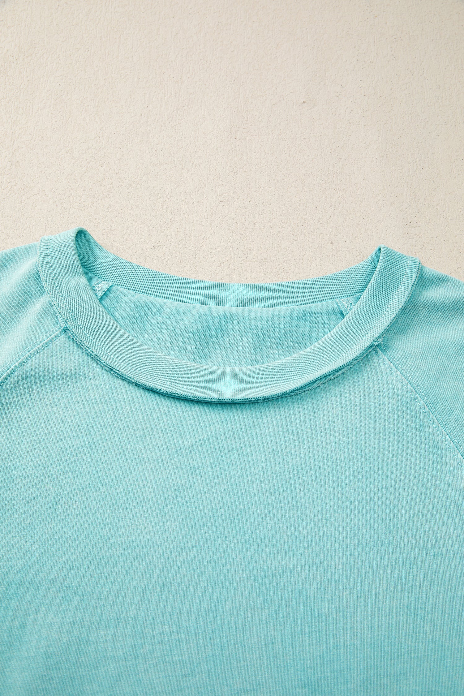 Mineral Wash Raglan Sleeve Boxy Cropped Tee