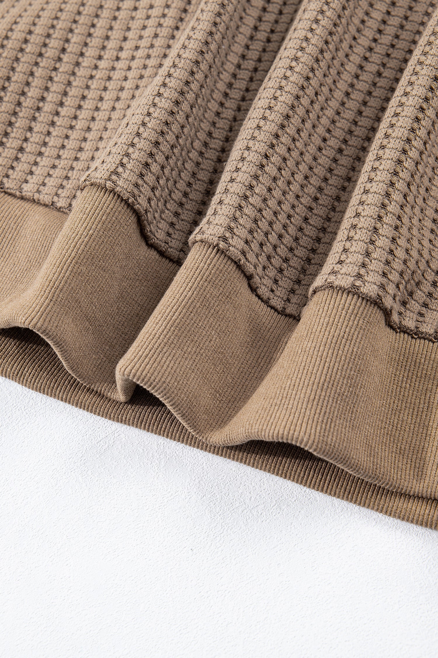 Solid Textured Knit Snap Button Collar Top