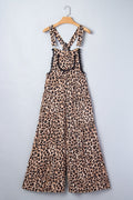 Cheetah Contrast Lace Ruffle Wide Leg Jumpsuit