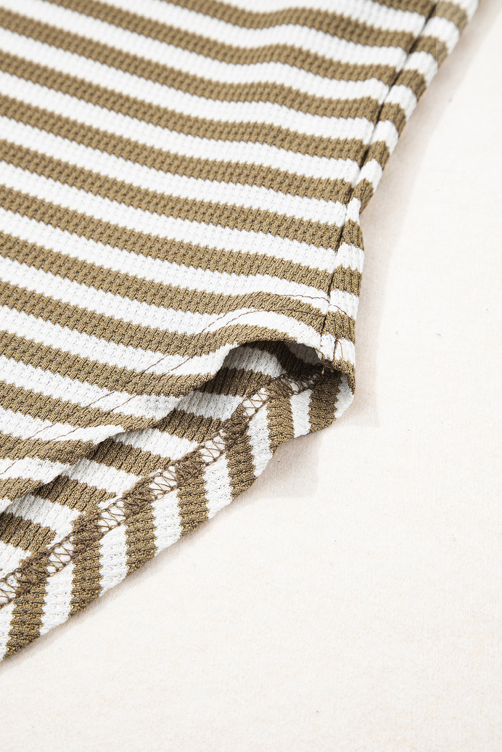 Stripe Thermal Knit Drop Shoulder Top