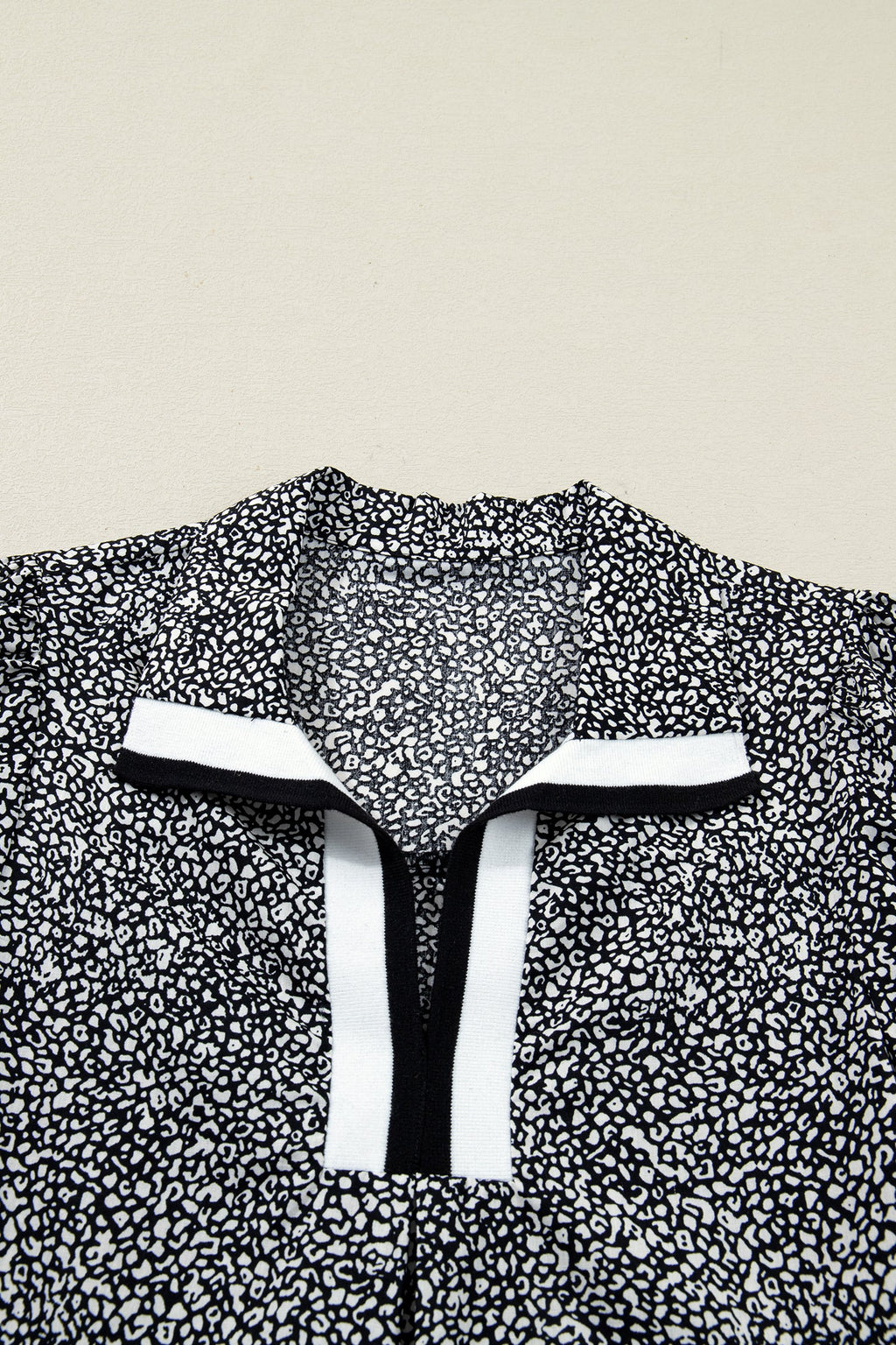 Leopard Contrast Stripe Polo Collar Dress