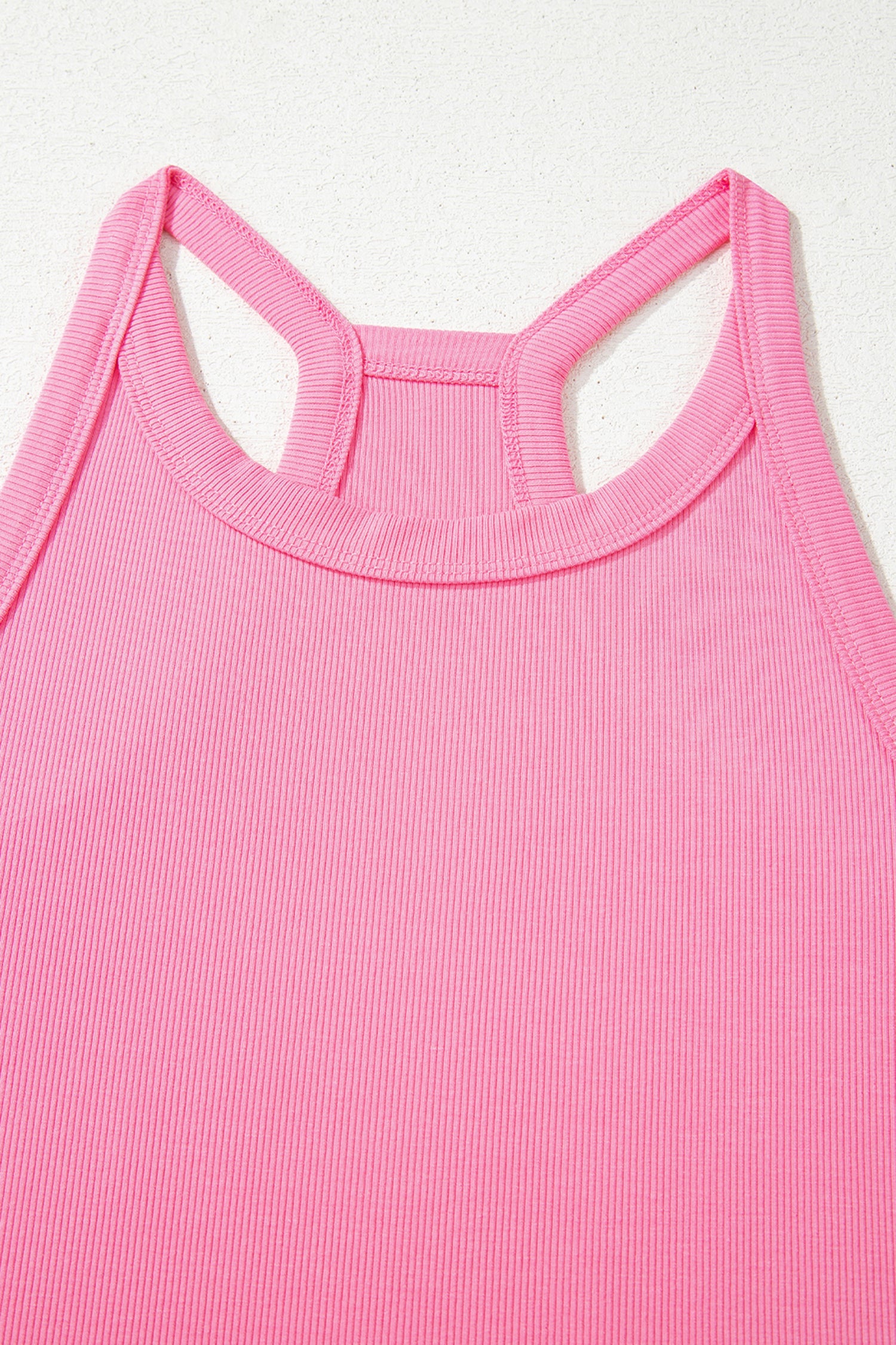 Solid Ribbed Tank Top & Sweatpants Set