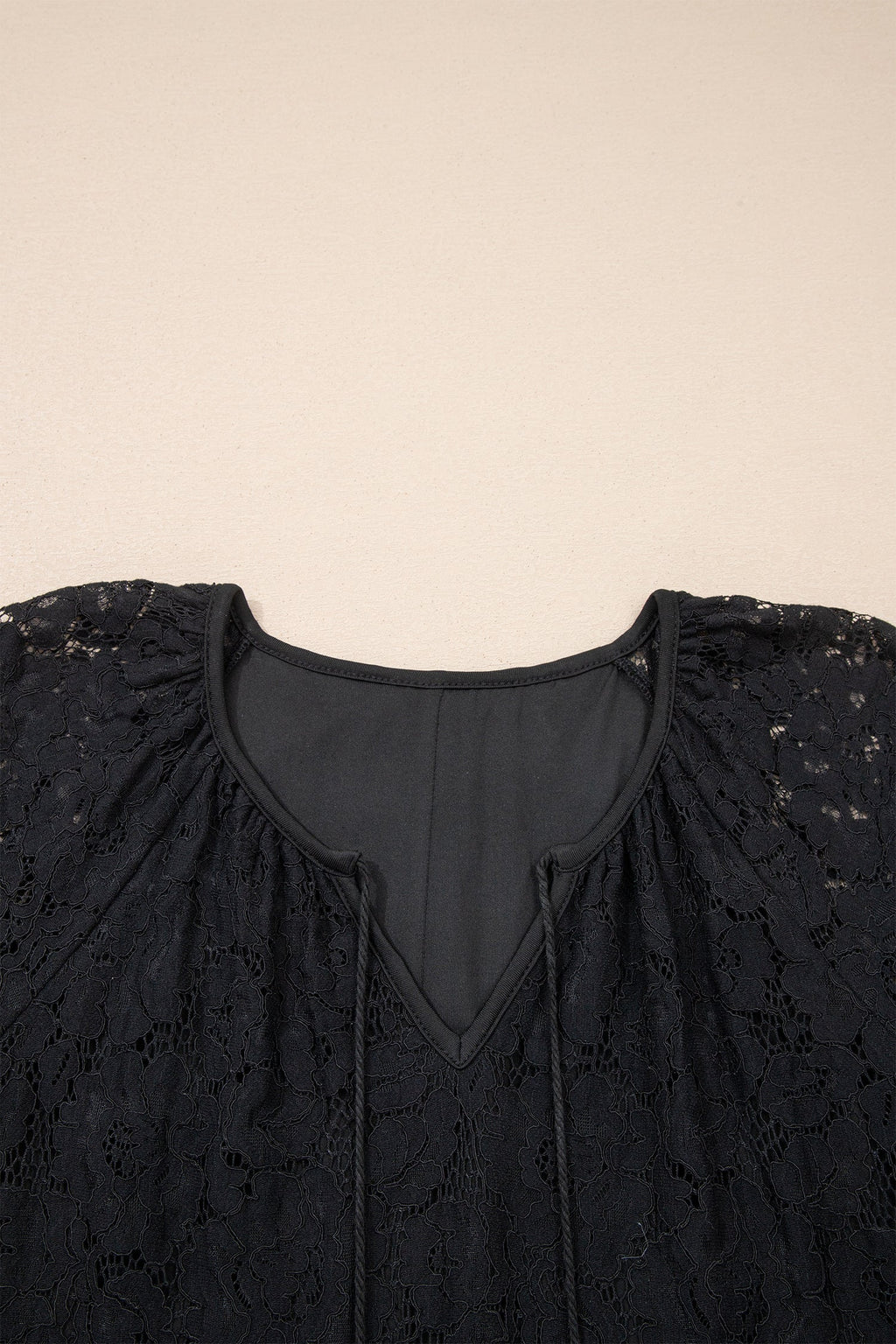 Lace Overlay Tassel Tie Short Sleeve Maxi Dress