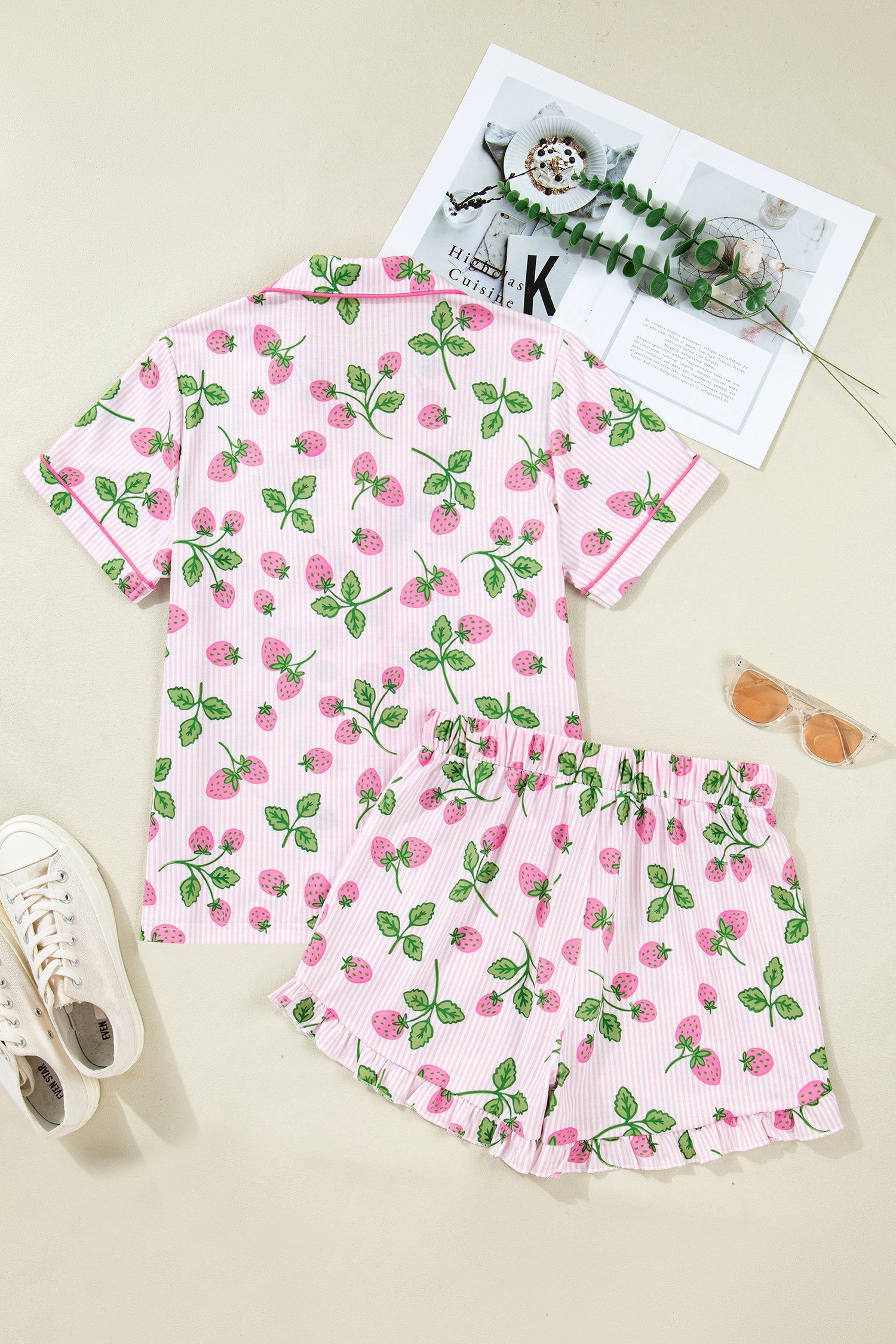 Pink Stripe Strawberry Pajama