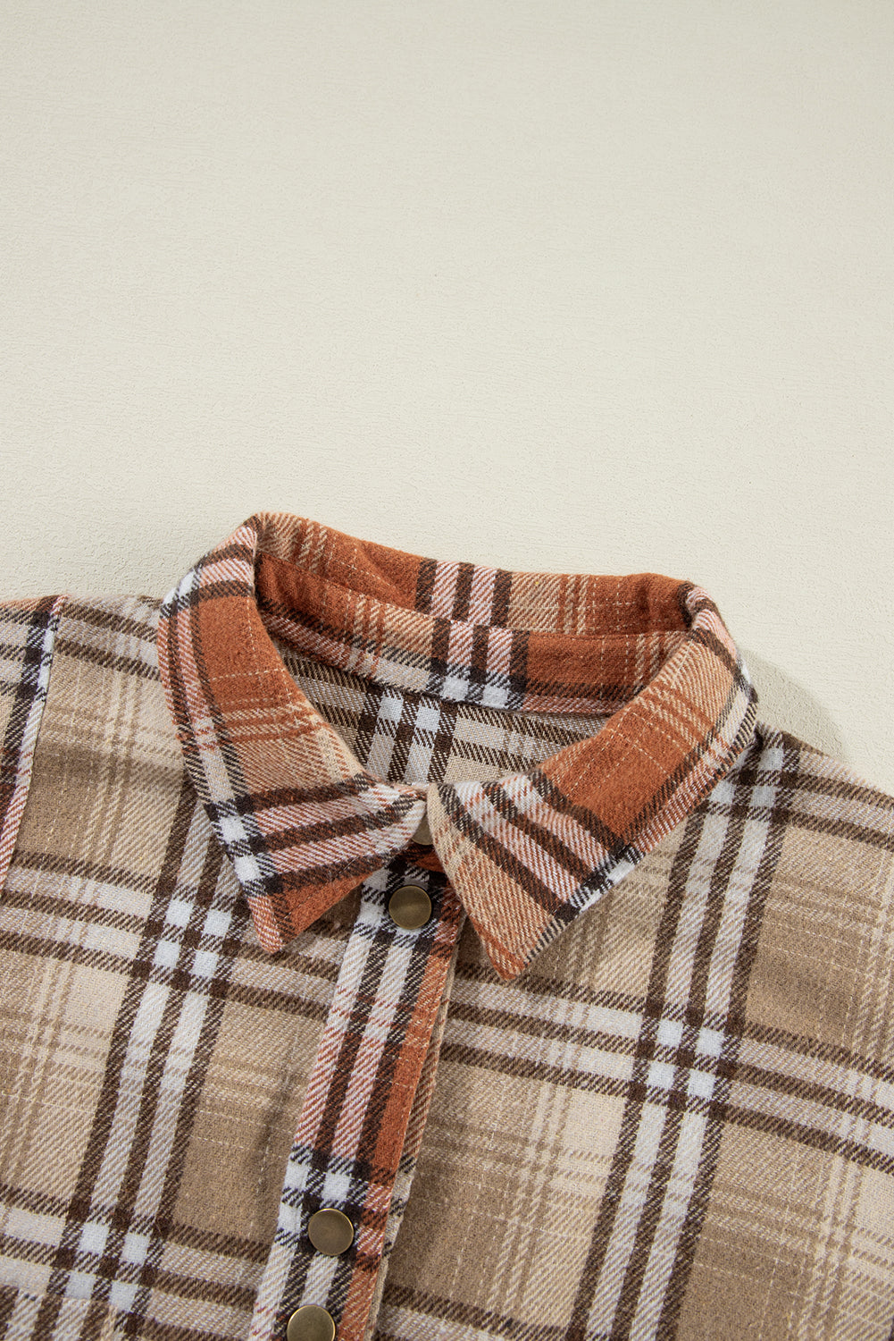 Plaid Colorblock Patchwork Snap Buttoned Shacket
