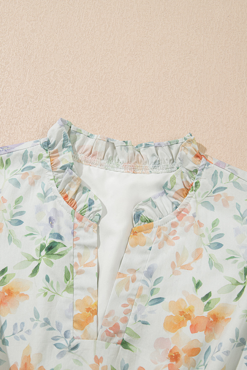 Floral Shirred High Waist Puff Sleeve Dress