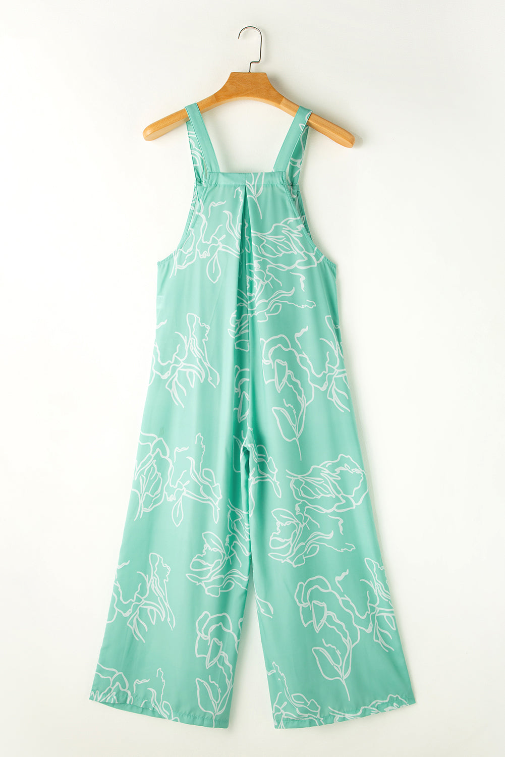 Abstract Bib Wide Leg Overall Jumpsuit