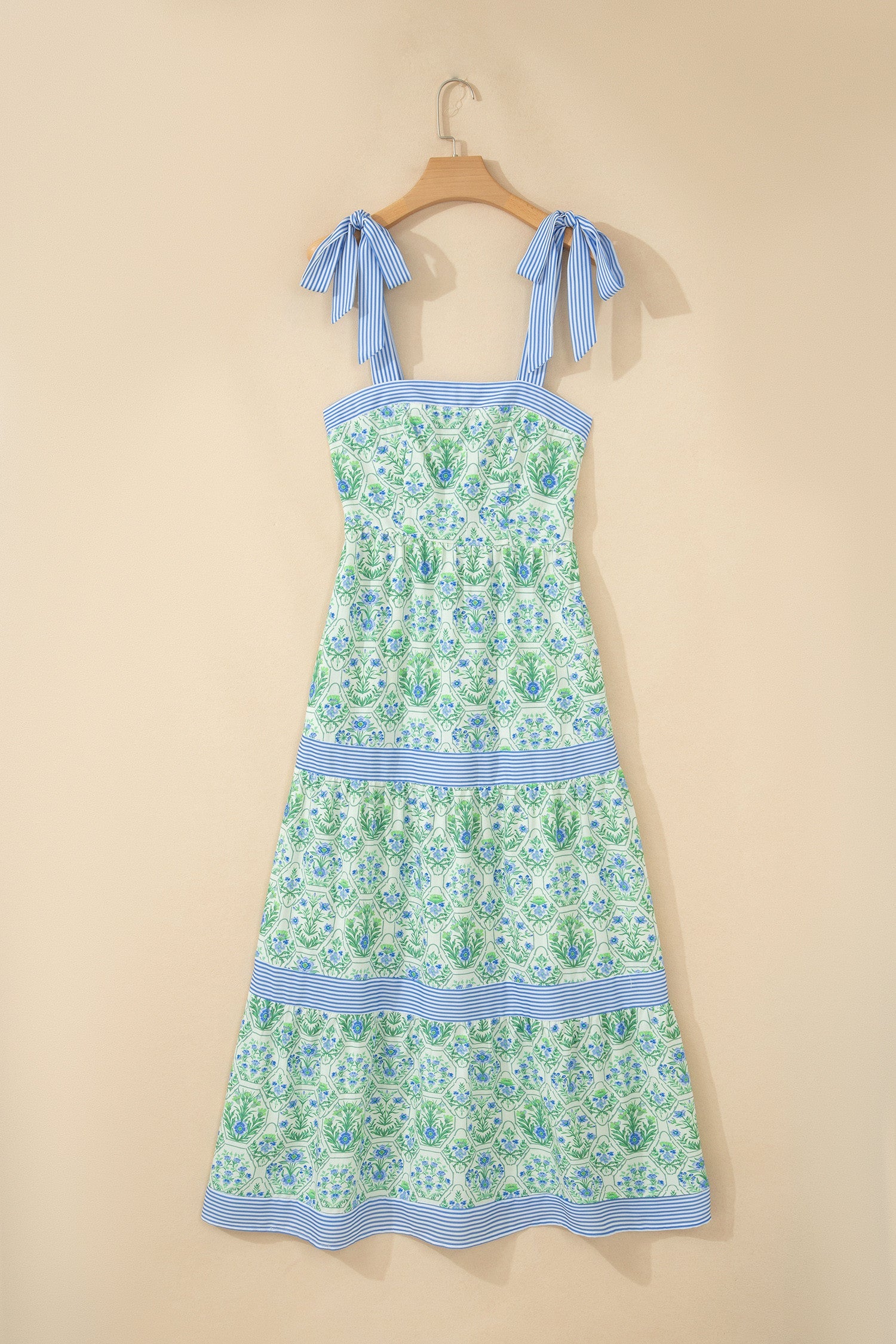 Green Geometric Floral Dress