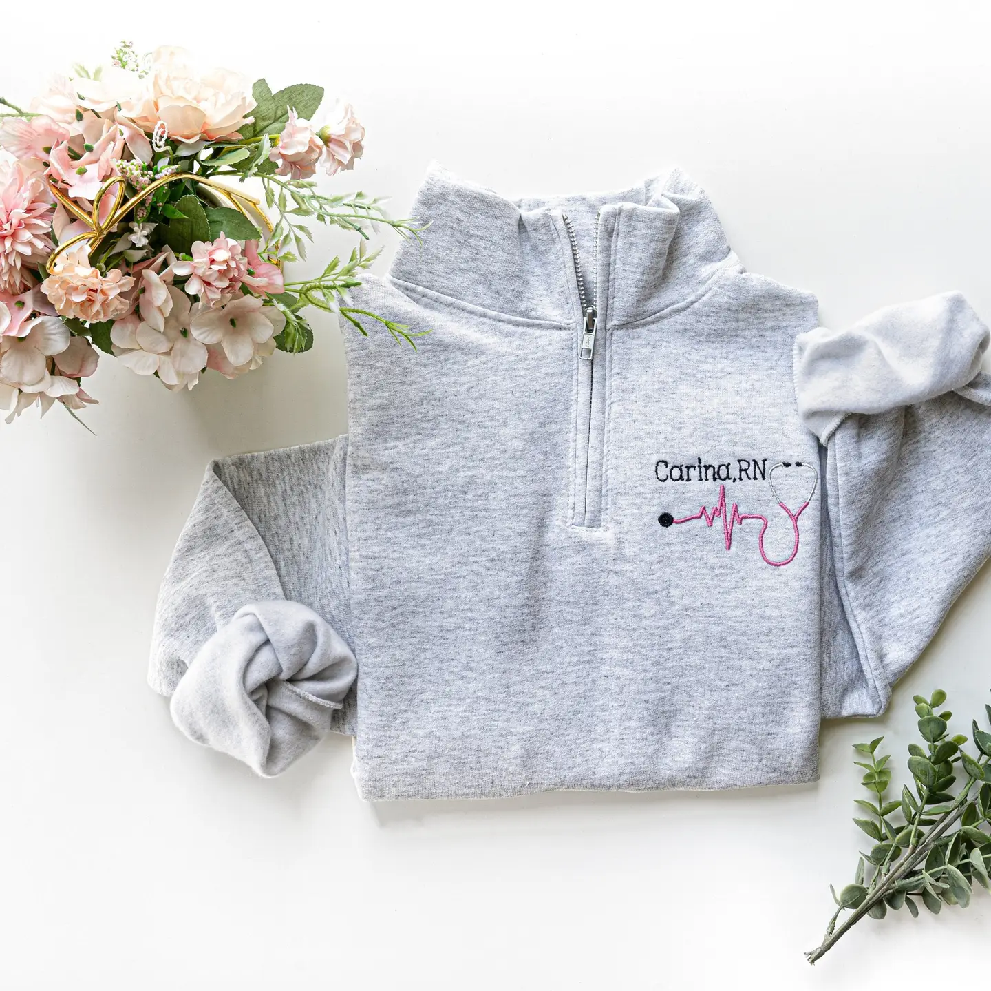 Embroidered Custom Nurse Zip Up