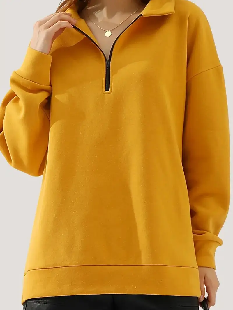 Women's Lightweight Zip-Neck Cropped Hoodie