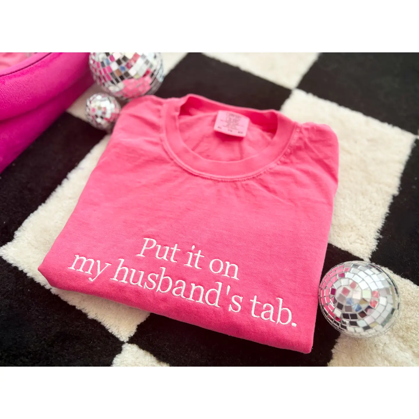 Put It On My Husbands Tab Embroidered Graphic