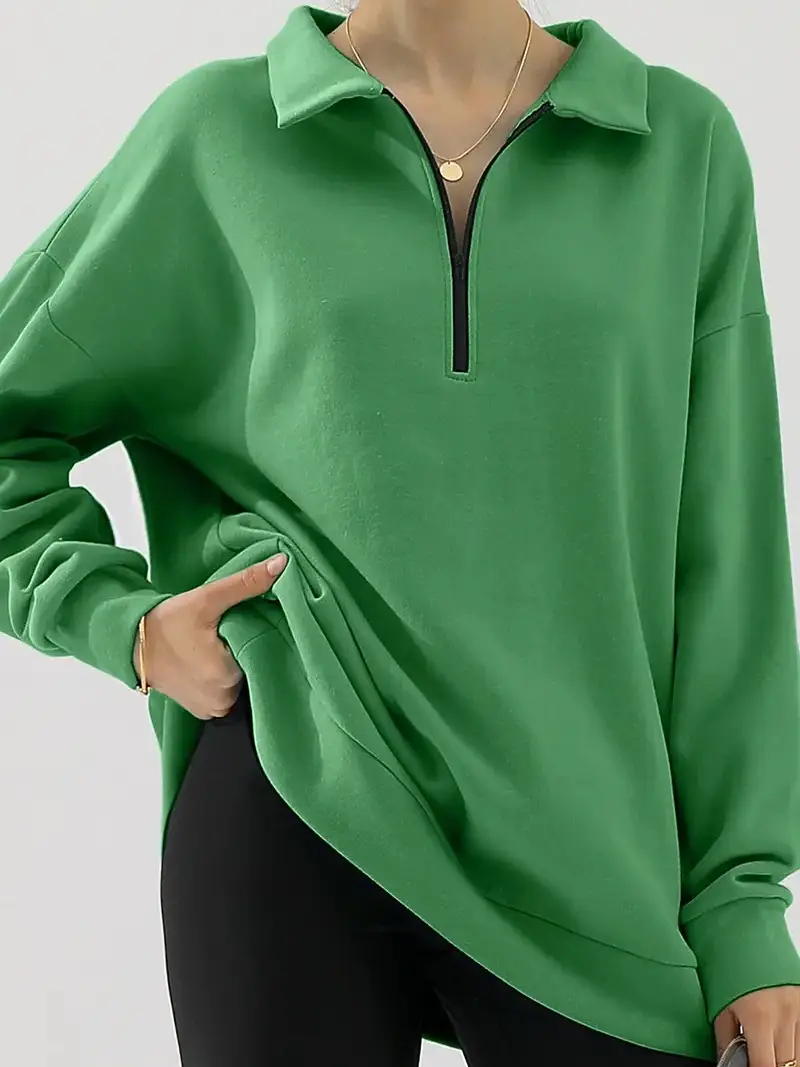 Women's Lightweight Zip-Neck Cropped Hoodie