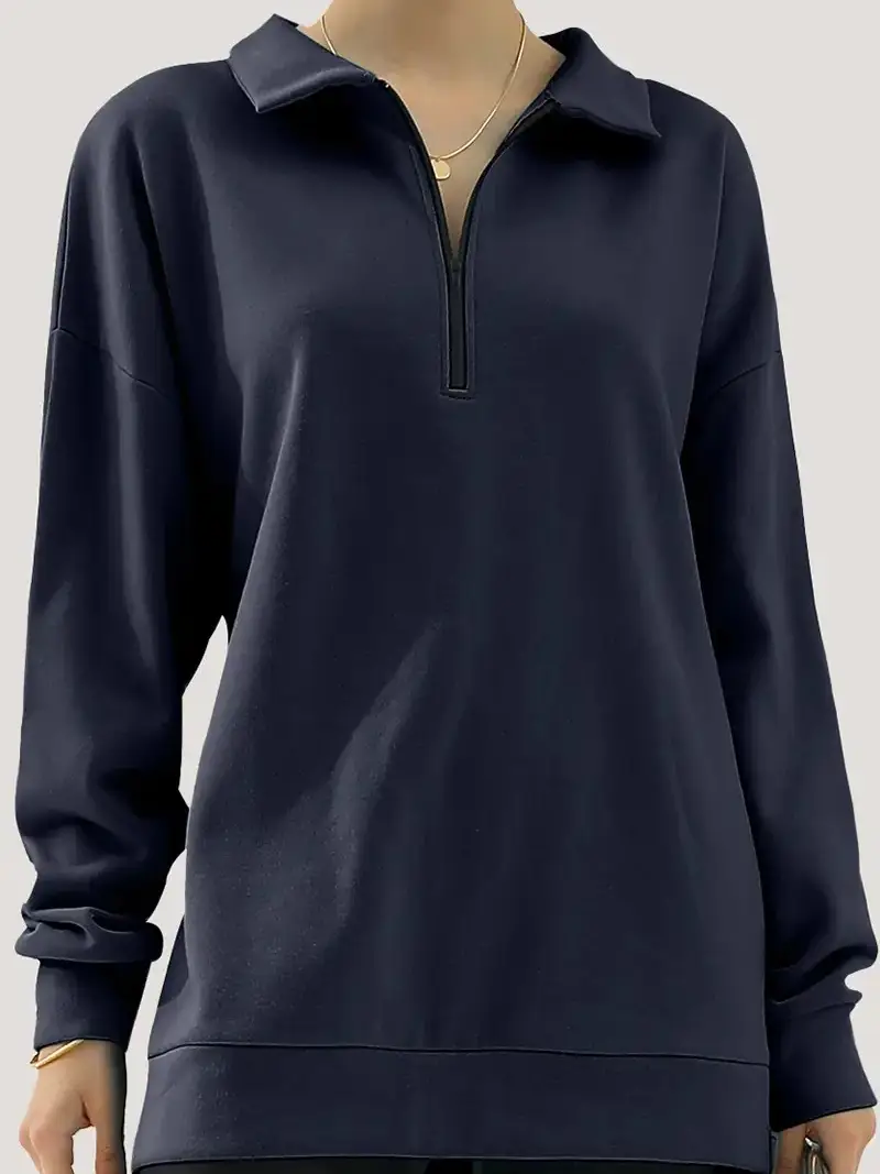 Women's Lightweight Zip-Neck Cropped Hoodie