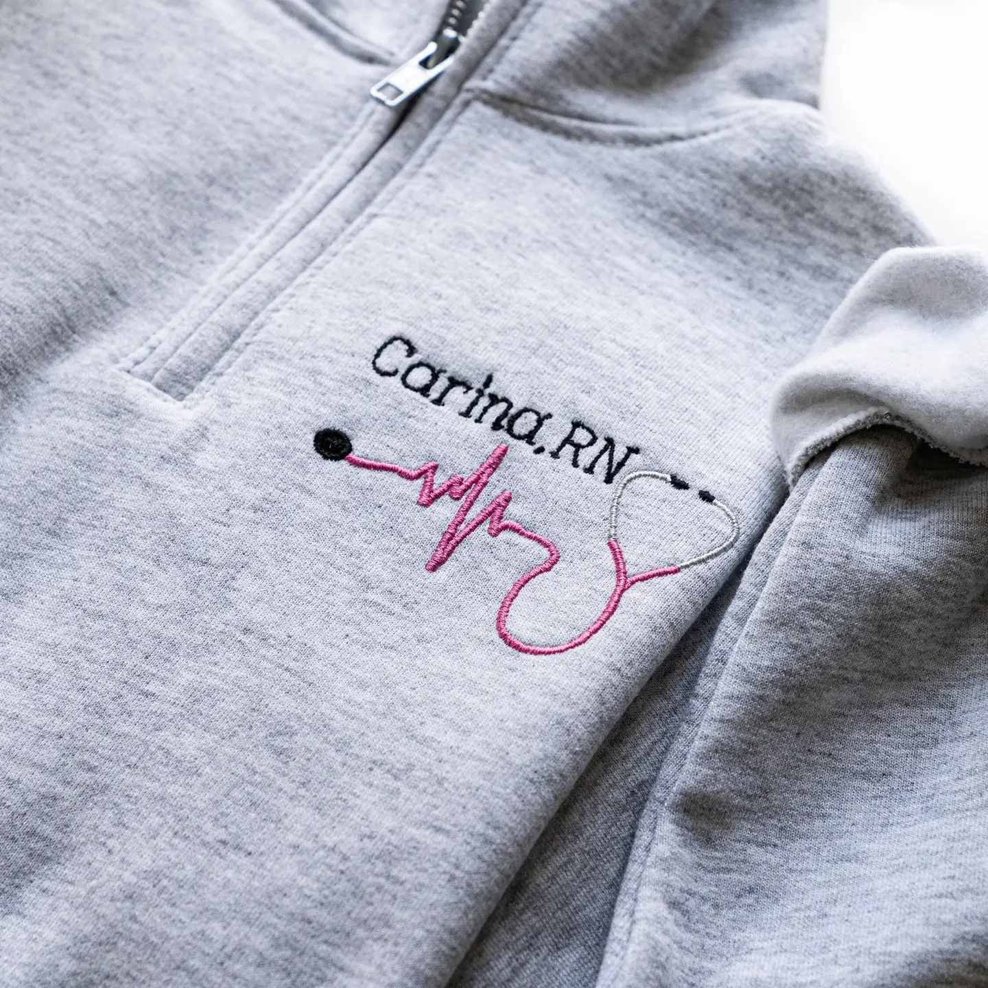 Embroidered Custom Nurse Zip Up