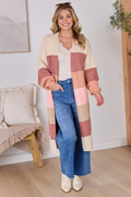 Maxine Mauve Striped Long Cardigan